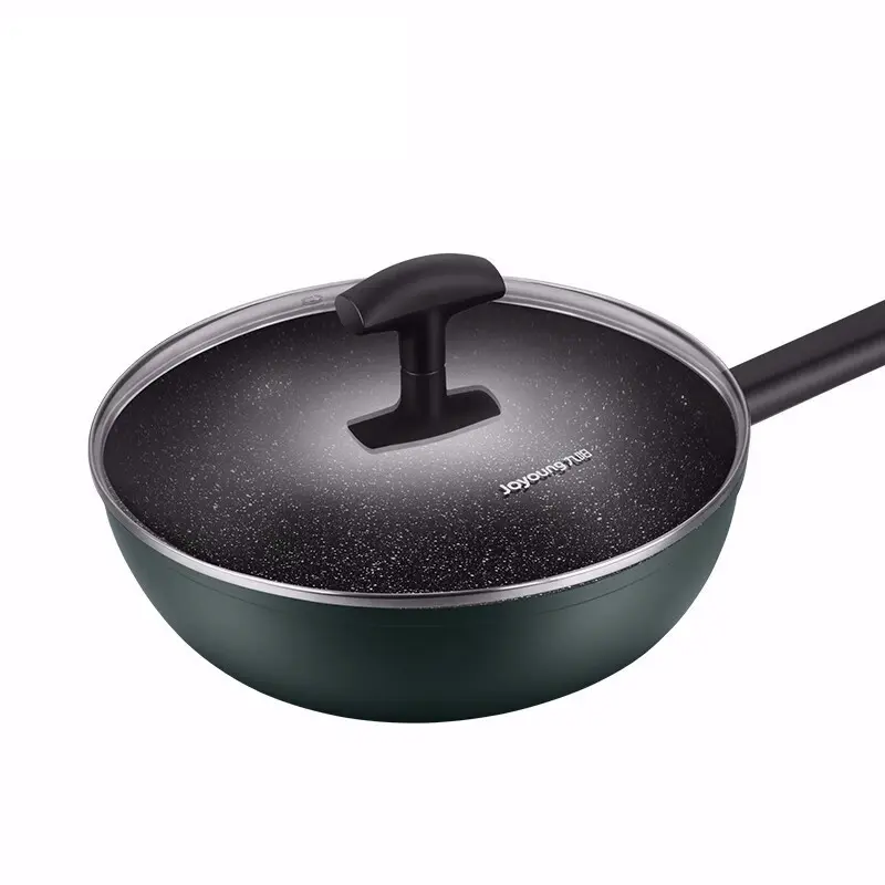 九阳(Joyoung)麦饭石色家用炒菜平底不粘锅 直径30cm 